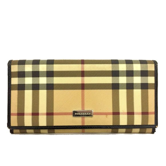 BURBERRY Nova Check PVC Long Bifold Walle - Picture 1 of 8